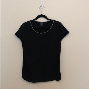 Black shirt bead trim